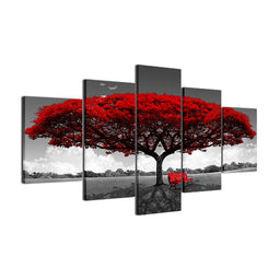 Romantic Tree Multi Panel Canvas Wall Art - NicheCanvas