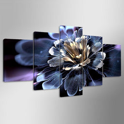 Digital Flower Multi Panel Canvas Wall Art - NicheCanvas