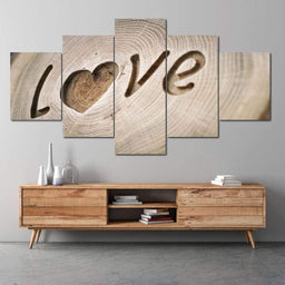 Love Tree Rings Multi Panel Canvas Wall Art - NicheCanvas