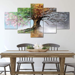 Seasonal Tree Multi Panel Canvas Wall Art - NicheCanvas