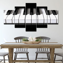 Piano Keys Multi Panel Canvas Wall Art - NicheCanvas