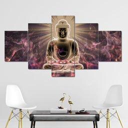 Buddha Meditation Multi Panel Canvas Wall Art - NicheCanvas