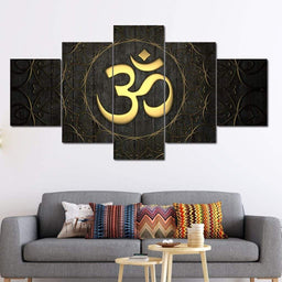 Gold OM Multi Panel Canvas Wall Art - NicheCanvas