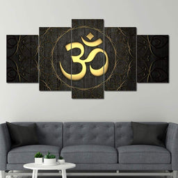 Gold OM Multi Panel Canvas Wall Art - NicheCanvas