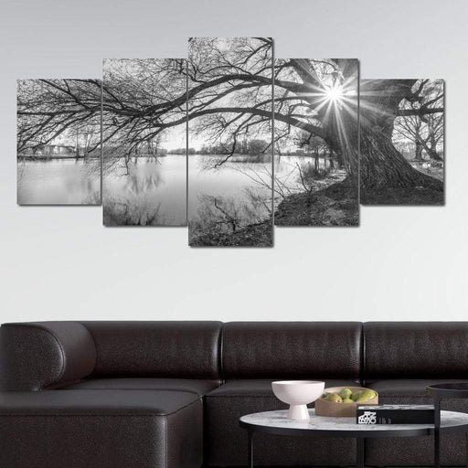 Black & White Lake Canvas Print