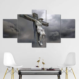 Christ on the Cross Multi Panel Canvas Wall Art - NicheCanvas