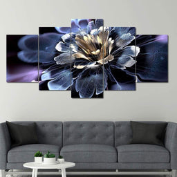 Digital Flower Multi Panel Canvas Wall Art - NicheCanvas