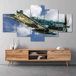 Vintage Airplane Multi Panel Canvas Wall Art - NicheCanvas