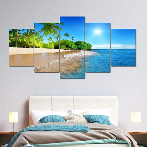 Tropical Day At The Beach - Canvas Print - gorgeous wall art of a beautiful tropical island - this genuine work of art is the perfect centerpiece for your cozy home | NicheCanvas