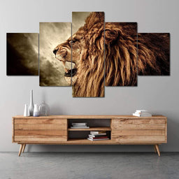 Fierce Lion - Limited Edition Multi Panel Canvas Wall Art - NicheCanvas