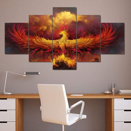 The Phoenix Multi Panel Canvas Wall Art - NicheCanvas