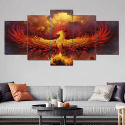 The Phoenix Multi Panel Canvas Wall Art - NicheCanvas