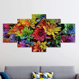 Flowers Wall Art Decor Multi Panel Canvas Wall Art - NicheCanvas
