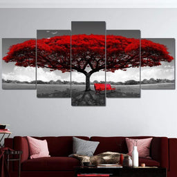 Romantic Tree Multi Panel Canvas Wall Art - NicheCanvas