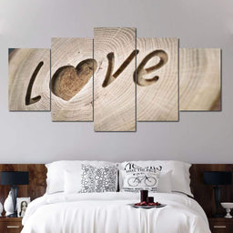Love Tree Rings Multi Panel Canvas Wall Art - NicheCanvas