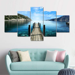 Day at the Lake Multi Panel Canvas Wall Art - NicheCanvas
