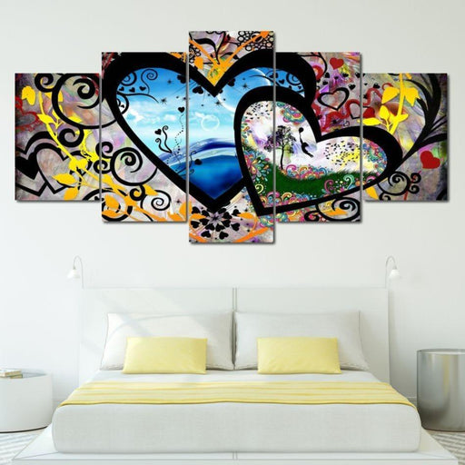 Lovers Set - Canvas Print - this stunning 5 panel wall art is the perfect pop of color your space needs - beautify your home with this unique piece of art | NicheCanvas