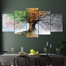 Seasonal Tree Multi Panel Canvas Wall Art - NicheCanvas
