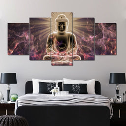 Buddha Meditation Multi Panel Canvas Wall Art - NicheCanvas