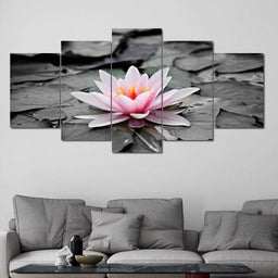 Water Lily Multi Panel Canvas Wall Art - NicheCanvas