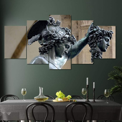 Perseus - Medusa Slayer - Canvas Print - unique 5 panel wall art of greek mythology - make a statement in any room when you hang this painting | NicheCanvas