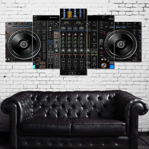 DJ Techno - Canvas Print - 5 panel wall art of a cool EDM electronic art print - this one of a kind canvas art is the perfect gift to your family for any occasion | NicheCanvas